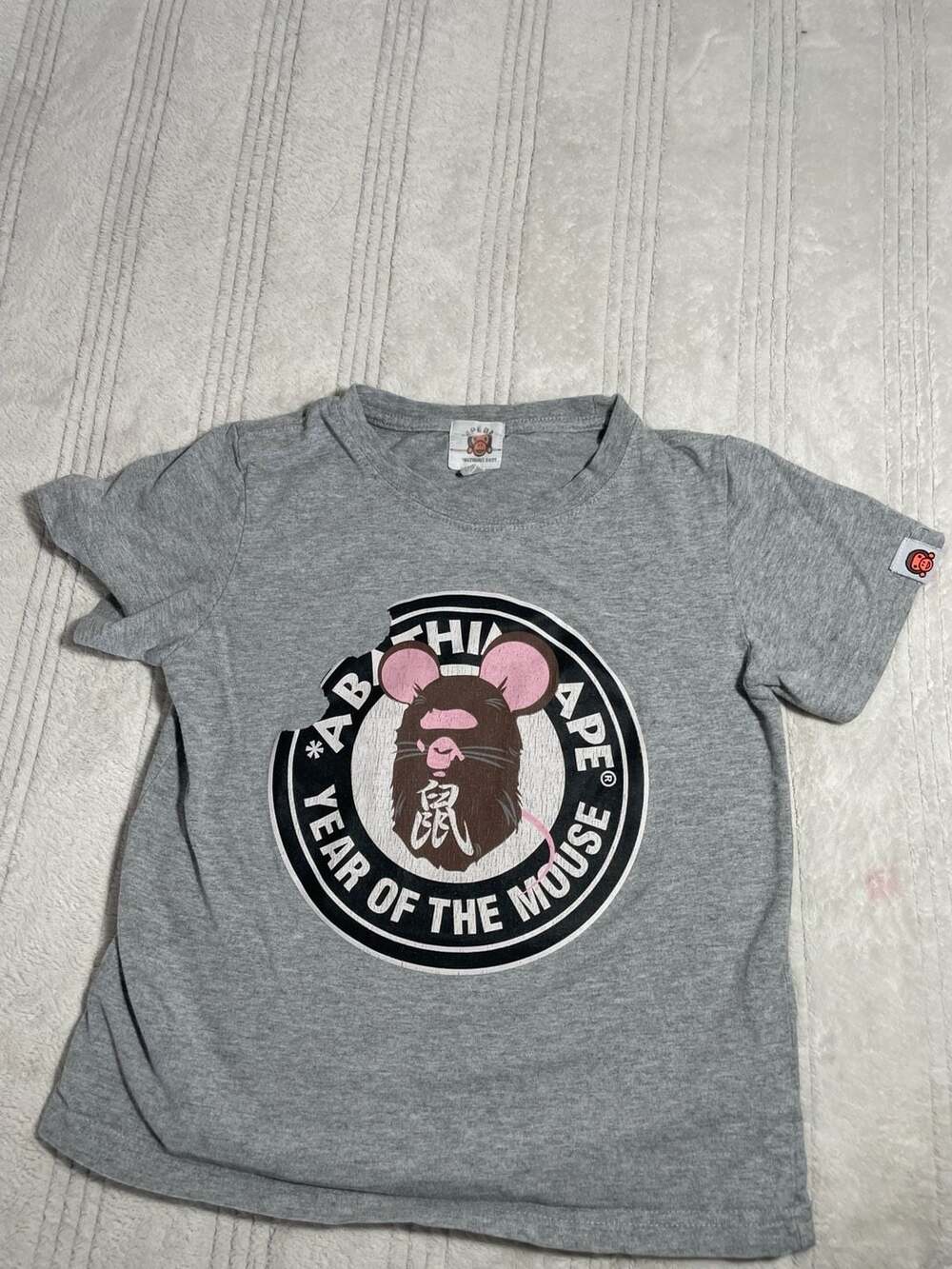 A Bathing Ape Baby Milo 'Year of the Mouse' Grey Kids Tee